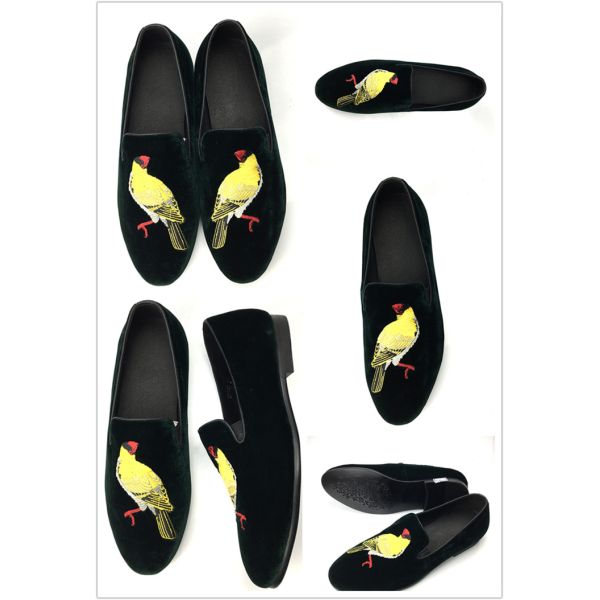 Comfortable Mens Velvet Loafers Wear Resistant Black Suede Leather Loafers