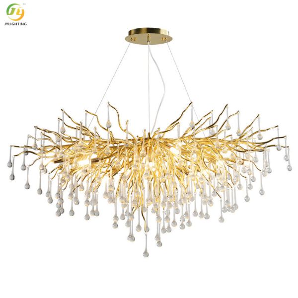JYLIGHTING European Light Luxury Crystal Postmodern Simple Atmosphere Nordic Creative Living Room Restaurant Crystal Pendant Light