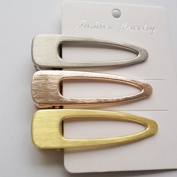 gold barrette hair clip for adults Korea Geometry Metal Spring Personalized Bobby Pins 8x2.2cm