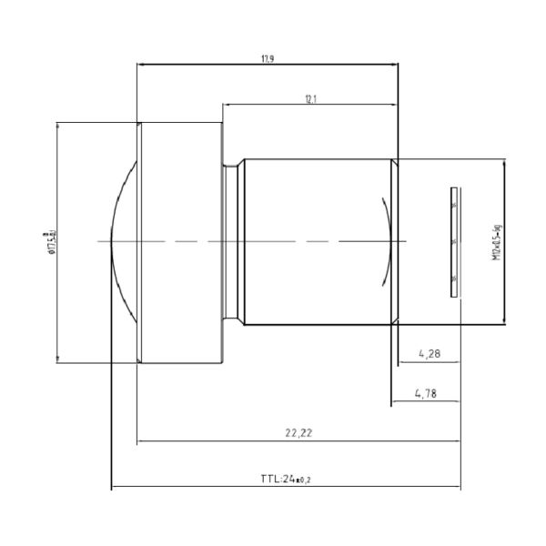 Buy 1/2.3" 2.7 mm  wide angle S mount lens , 16 megapixel , HFOV 123 degree, F2.5, good for Aptina MT9P031,CCL123027MP at wholesale prices
