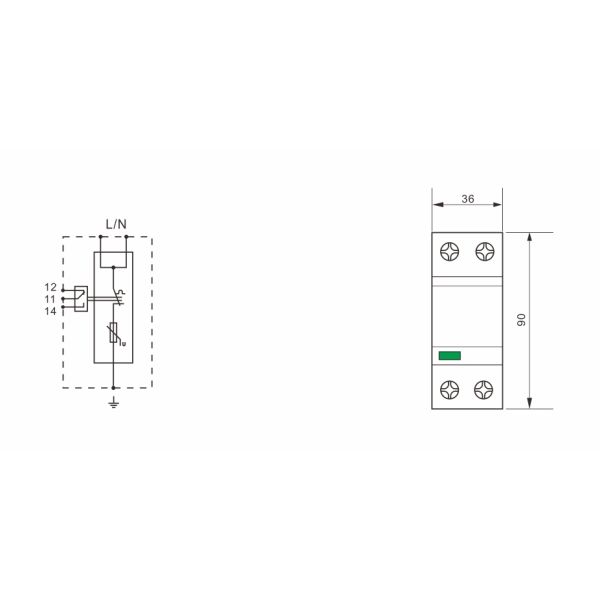 25kA Class I+II+III Surge Protector 150V 275V 320V 1.3kV T1+T2+T3 10 / 350us