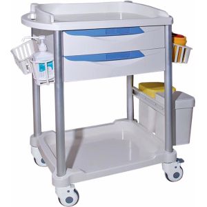 Pink Entral Lock Plastic Steel ABS Treatment Trolley With Drawers