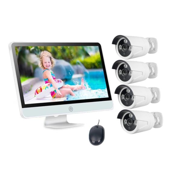 High Resolution 4MP PoE IP Camera Kit Poe Dvr Security System Dul Stream