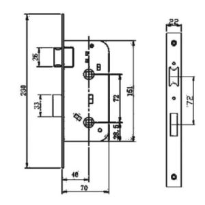Modern Simple Custom Rim Locks 35 - 55MM Door Thickness For Architecture Door