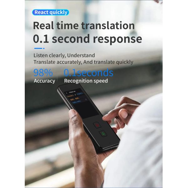 Smart M10 AI Language Voice Translator Recorder ChatGPT For Overseas Travel
