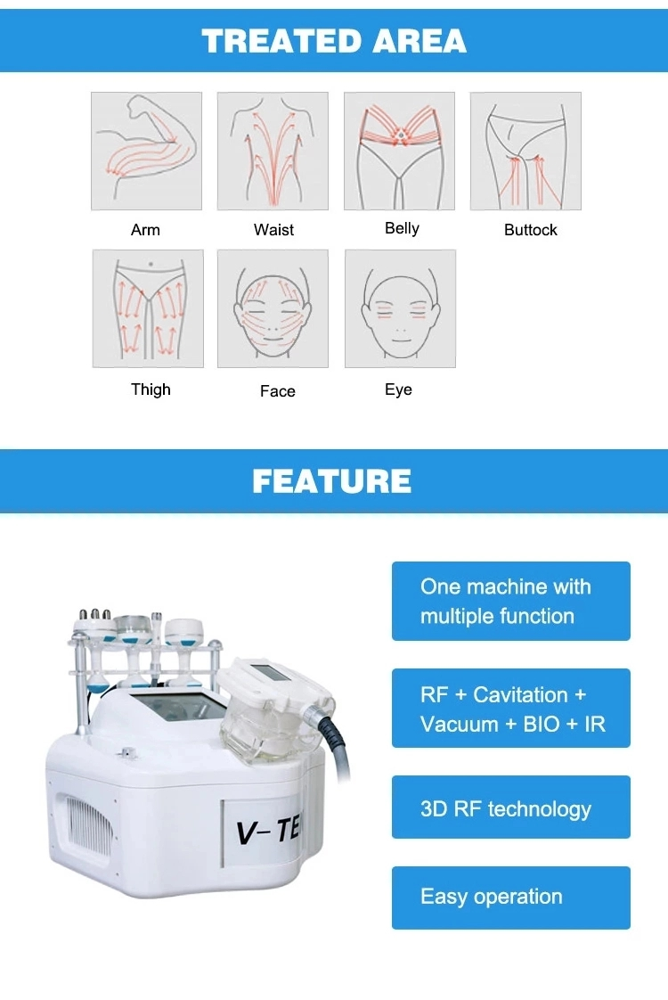 Ultrasonic Rf 2*40k 5 In 1 Slimming Machine Vacuum Infrared Cavitation
