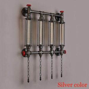 Industry wind amercian vintage style pipe wall lamp steam punk lamp (WH-VR-37）