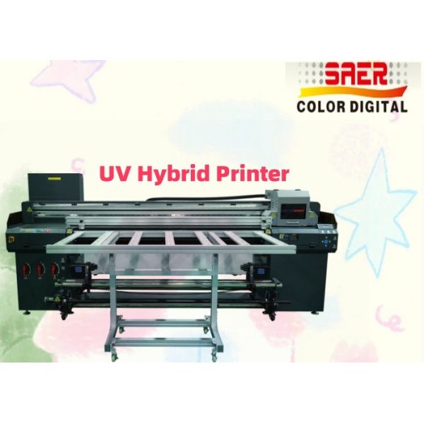 Roll To Roll And Flatbed 2 In 1 UV Hybrid Printer For Ceramic / Glass / Wood UV