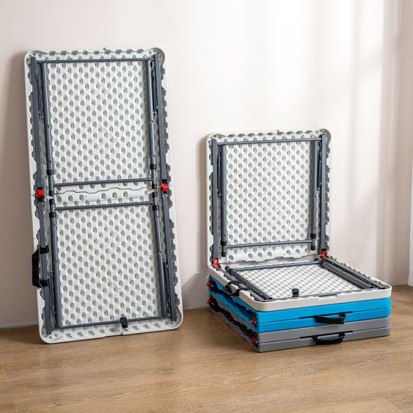 Portable HDPE Plastic Metal Adjustable Folding Table for Hotel Restaurant and Banquet