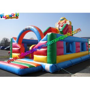 0.55mm PVC Giant inflatable slide , cute clown attractive inflatable slide for