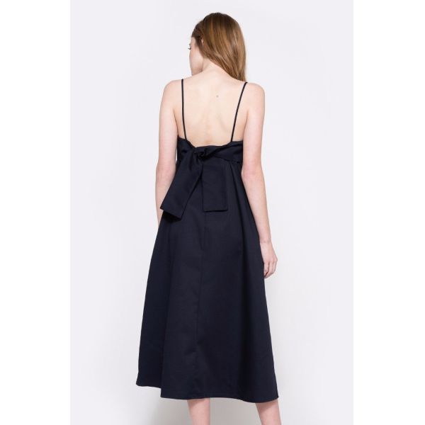 Best Quality Plus Size Navy Blue Midi Elegant Lady Dress