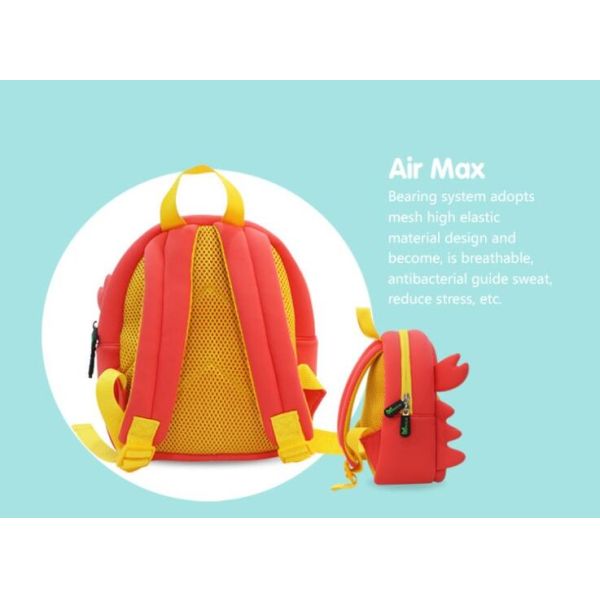 Red Cartoon Kid School Backpack Personalized with Double Shoulder