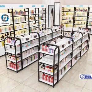 Custom Corrosion Protection Slatwall Metal Retail Shelving 300mm Width For Store