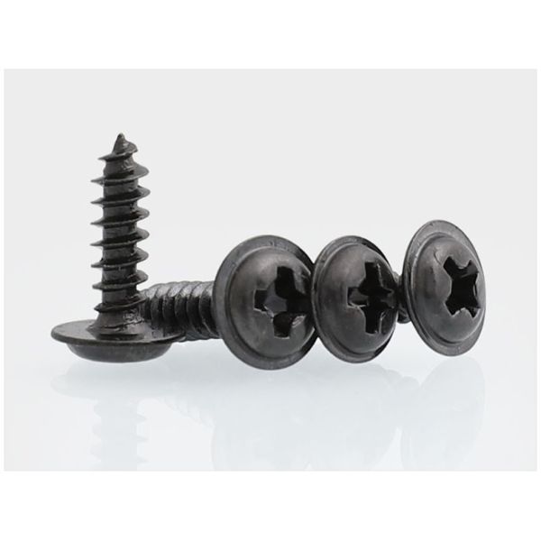 DIN968 Black Oxide Steel Phillips Drive Pan Head Tapping Screw with Collar Flanged Pointed Screws