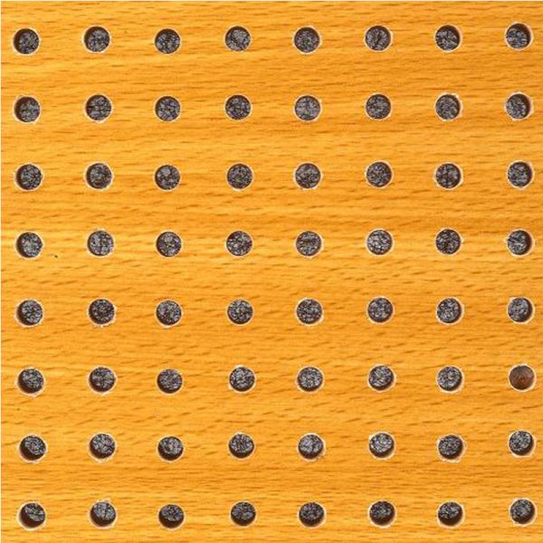 Buy Yellow Perforated Wood Acoustic Panels Fireproof Veneer Surface Sound Wall Panel at wholesale prices