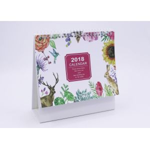 Paper Desk Calendar With Transparent Plastic Cover , 300gsm Business Desk