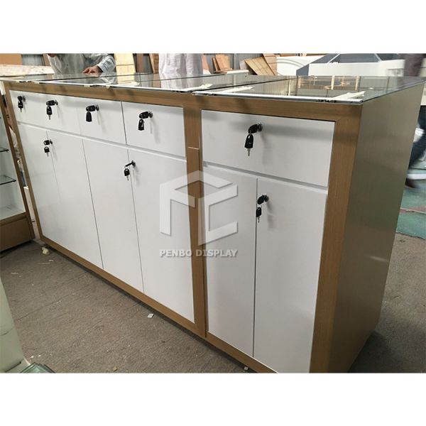 Buy 3000mm Long Mobile Phone Display Showcase With 2pcs Drawers at wholesale prices