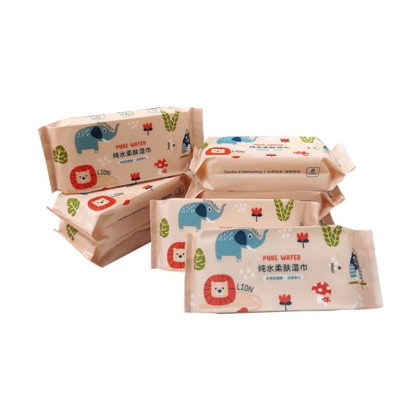 Buy Tea Tree Oil 45GSM Baby Biodegradable Wet Wipes Rayon Spunlace at wholesale prices