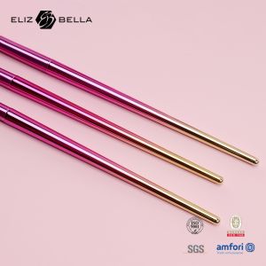 Gradient Plastic Handle 7pcs Cosmetic Brush Set Mixable Blusher Eye