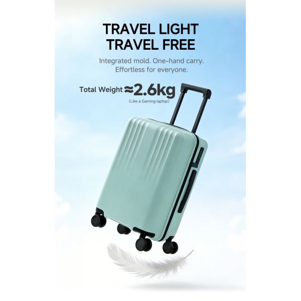 42L Large Capacity Interior Lightweight 20inch PP Suitcase with 42L High Capacity and TSA Lock Durable Hard Shell Carry on Luggage with Silent Spinner Wheels