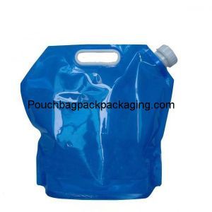 5L stand up spout pouch for water, plastic water bag foldable