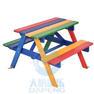 Multicolor Swimming Pool Accessories Non Toxic 4 Seat Kids Picnic Table Bench