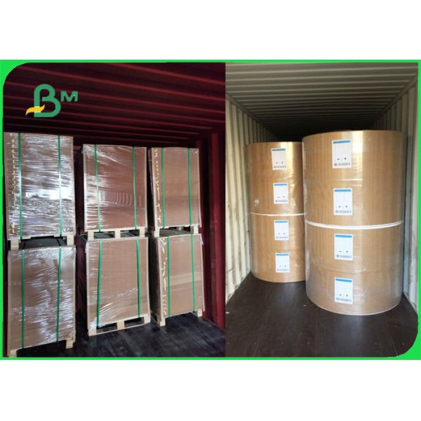 Buy Brown Kraft Paper Rolls Testliner Recycled Liner Board 200gsm at wholesale prices