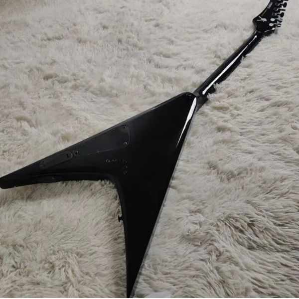 Factory Customized Special Body Blue Flying V Electric Guitar Black Hardware with A Top Quality