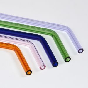 Glass Straw Pipe For Drinking Milk Juice Cocktail