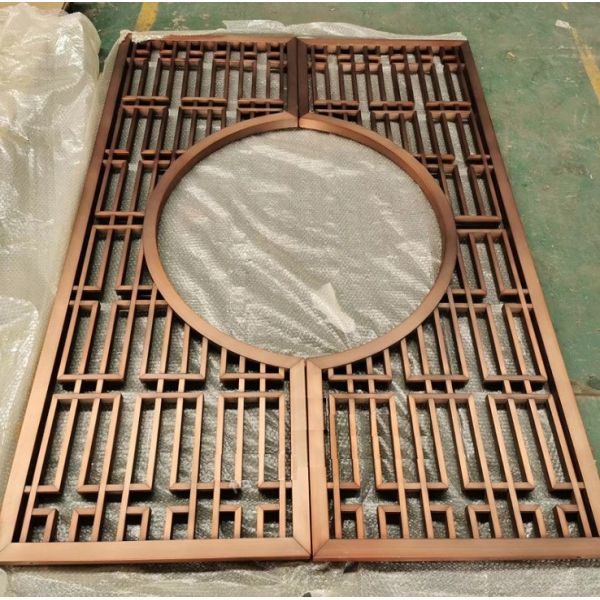 304 Stainless steel framed room divider panel laser cut metal screen
