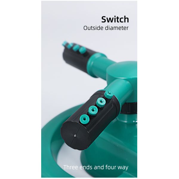 Automatic Watering Grass Lawn 3 Arms Nozzles Garden Sprinkler with Female Connection