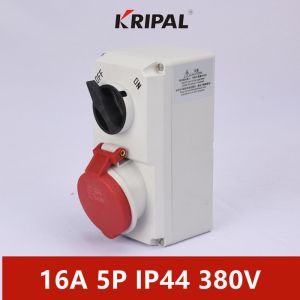 PC IP44 16A Industrial Socket Switch With Mechanical Interlock