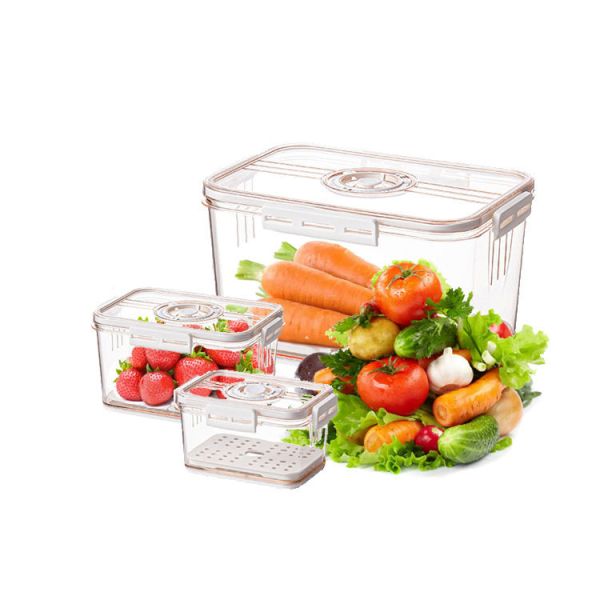 Buy Bpa Free M Size Clear Stackable Bins For Refrigerator Kitchen Vegetable at wholesale prices
