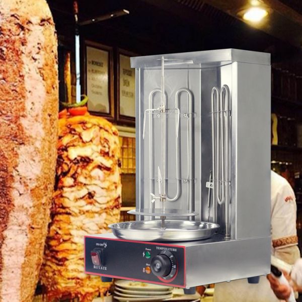 2 Burners Electric Vertical Rotisserie Chicken Broiler for Automatic Meat Production