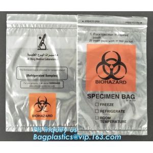 Biodegradable Biohazard Specimen Bag, Biohazard Specimen Transport Bag, Medical