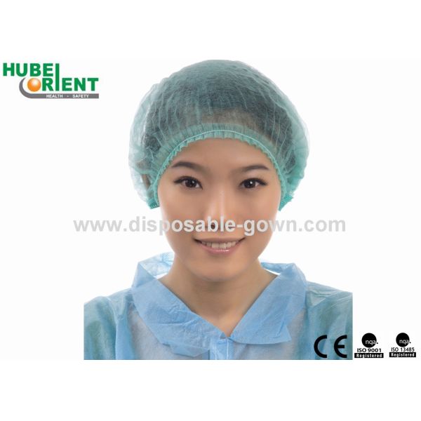 Buy ISO13485 Nonwoven Disposable Round Cap With Double Elastic at wholesale prices