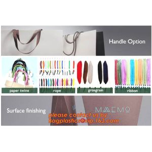 Custom printed luxury retail wholesale cheap paper carrier bag with ribbon bow