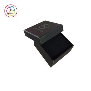 Silver Foil Matte Varnish Black Jewelry Box With EVA Insert
