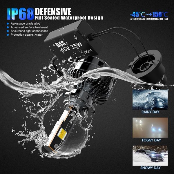 D8S Car LED Headlight Bulbs 10000 Lumen 4300k Color Temperature