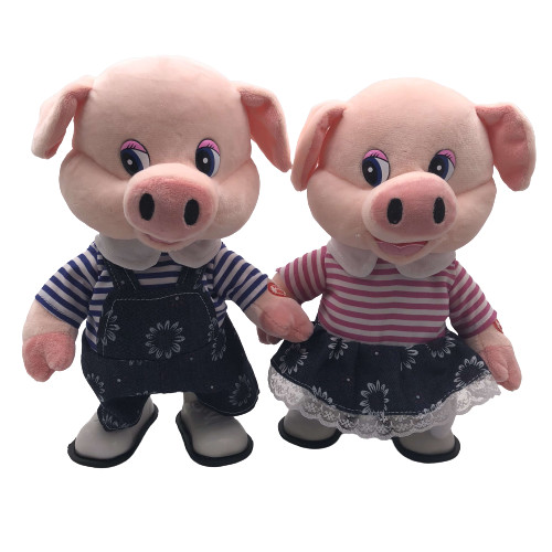 Buy 2 ASSTD Singing Walking Stuffed Animals Pig With Music at wholesale prices