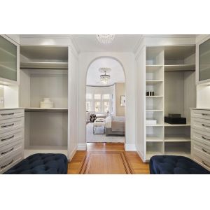 Foldable Panels Wooden Modern Bedroom Wardrobe Closet Design for High End Custom