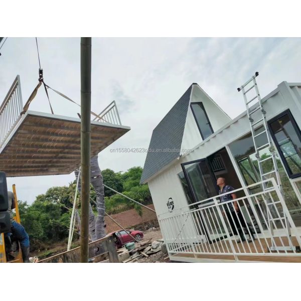 Hotel Steel Frame Galvanized Steel Bending Flat Packaging Container for 20ft Medical Clinic Isolation Room White Custom Glass House