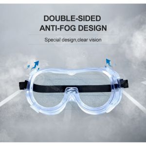 Quality Splash Resistant PPE Safety Glasses With Soft Nose Piece Elastic Strap for sale
