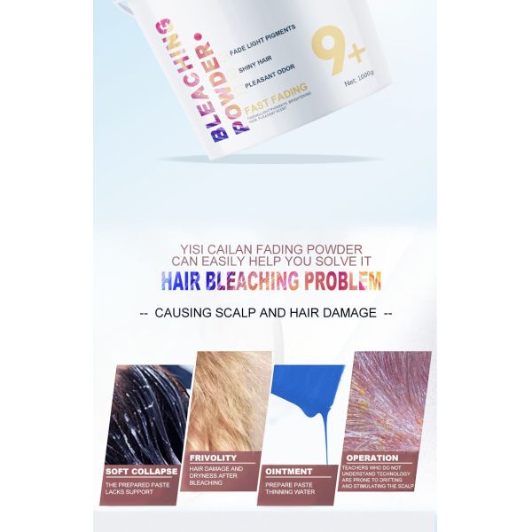 Professional Hair Bleaching Powder for Salon Quick-Drying Formula Low Irritation Strong Adhesion 6% Hydrogen Peroxide