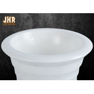 Modern Trumpet Polyresin Wedding Centerpiece Table Vase Glossy White 82CM Height