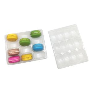 Single piece 12 macaron pack tray clear plastic macaron tray blister tray