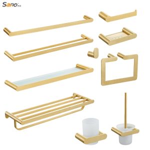 Quality Gold Luxurious Stsinless Steel 304 Bathroom Hardware Sets Accessories for sale