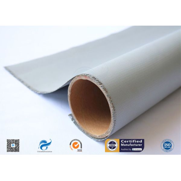 Double Sides Grey Silicone Rubber Coated Fiberglass Fabric E Glass Satin Weave
