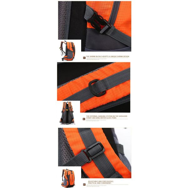 Multicolor Unisex Waterproof Hiking Backpack Polyester Material