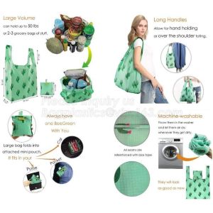 Quality Supermarket Cheap Recyclable Polyester Reusable Foldable Shopping Bag,Value Friendly Reusable Polyester Foldable Shoppin for sale